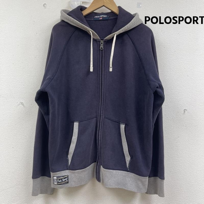 ポロスポーツラルフローレン POLOSPORT パーカー 長袖 ジップアップ フード 裏地 サーマル 生地 スウェット パーカー 紺 / ネイビー / navy メンズ USED 古着 中古 50161261