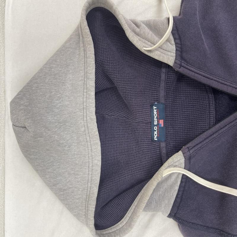 ポロスポーツラルフローレン POLOSPORT パーカー 長袖 ジップアップ フード 裏地 サーマル 生地 スウェット パーカー 紺 / ネイビー / navy メンズ USED 古着 中古 50161261