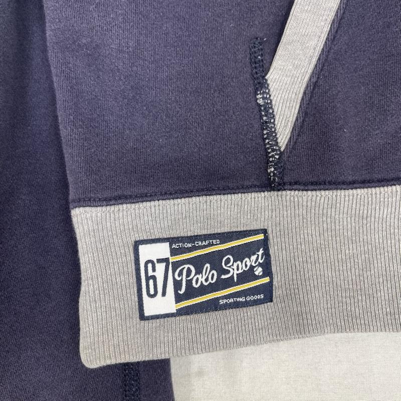 ポロスポーツラルフローレン POLOSPORT パーカー 長袖 ジップアップ フード 裏地 サーマル 生地 スウェット パーカー 紺 / ネイビー / navy メンズ USED 古着 中古 50161261