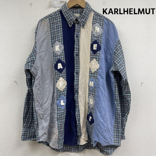 カールヘルム KARLHELMUT シャツ、ブラウス 長袖 PINK HOUSE ヴィンテージ パッチ ワーク シャツ p0396fb42 b M 水色 / ライトブルー / メンズ USED 古着 中古 50161262