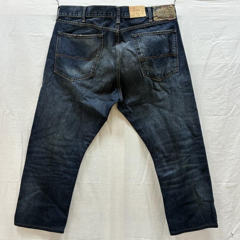 ラルフローレン RALPHLAUREN パンツ デニム、ジーンズ DENIM&SUPPLY ヴィンテージ加工 ジッパーフライ デニムパンツ 40インチ メンズ USED 古着 中古 50161263