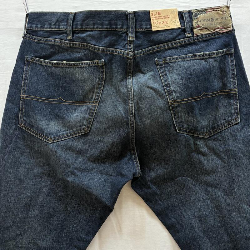 ラルフローレン RALPHLAUREN パンツ デニム、ジーンズ DENIM&SUPPLY ヴィンテージ加工 ジッパーフライ デニムパンツ 40インチ メンズ USED 古着 中古 50161263