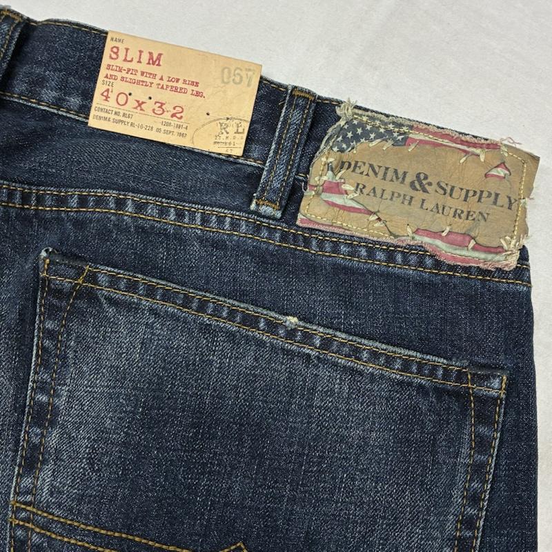 ラルフローレン RALPHLAUREN パンツ デニム、ジーンズ DENIM&SUPPLY ヴィンテージ加工 ジッパーフライ デニムパンツ 40インチ メンズ USED 古着 中古 50161263