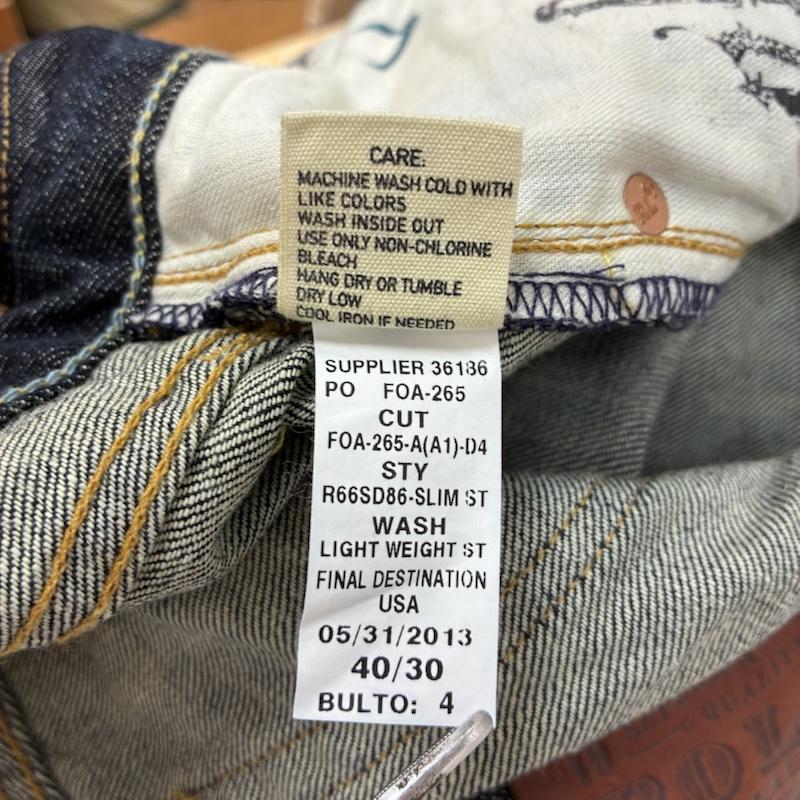 ポロラルフローレン POLO RALPH LAUREN パンツ デニム、ジーンズ スリム ストレート ジッパーフライ 5P デニムパンツ 40インチ メンズ USED 古着 中古 50161270