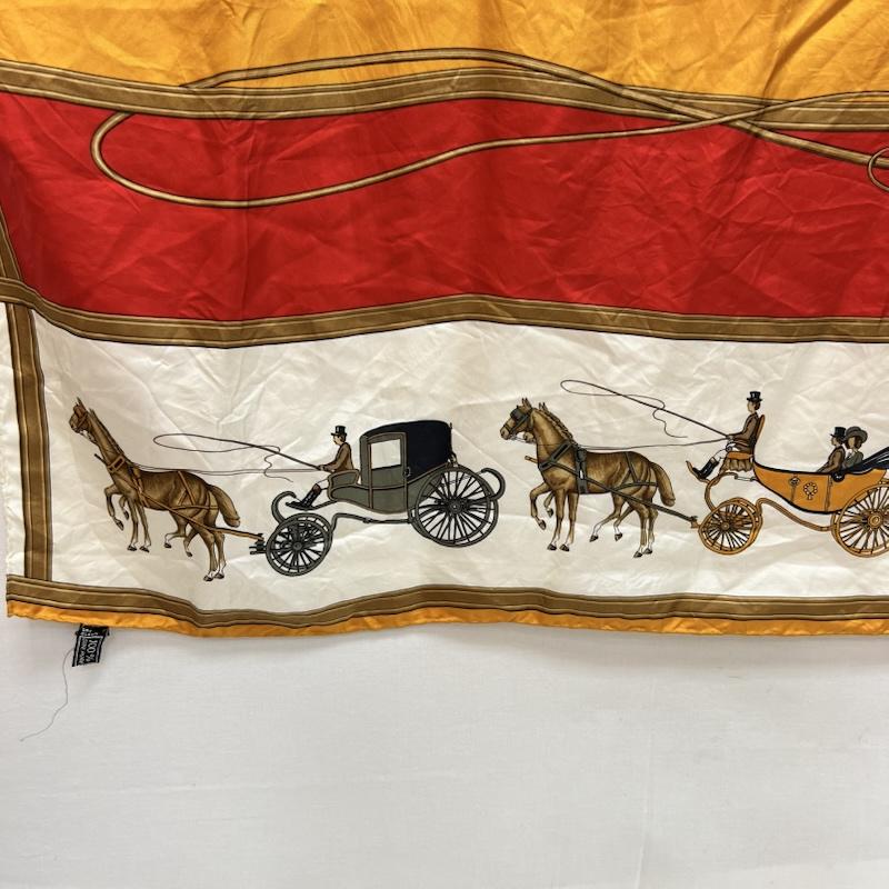 セリーヌ CELINE ファッション小物 スカーフ、ポケットチーフ 馬車柄 シルク スカーフ ヴィンテージ - 赤 / レッド / red レディース USED 古着 中古 50161282