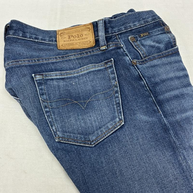 ポロラルフローレン POLO RALPH LAUREN パンツ デニム、ジーンズ スリム テーパード ジッパーフライ スキニー ヴィンテージ加工 デニム パンツ 30インチ メンズ USED 古着 中古 50161290