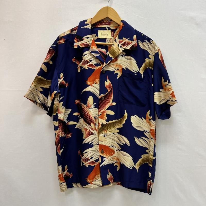 古着 USED シャツ、ブラウス 半袖 Trufan 鯉 シルク アロハシャツ M メンズ USED 古着 中古 50161296