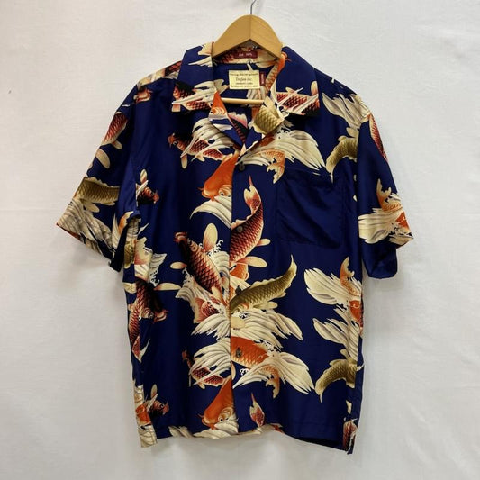古着 USED シャツ、ブラウス 半袖 Trufan 鯉 シルク アロハシャツ M メンズ USED 古着 中古 50161296