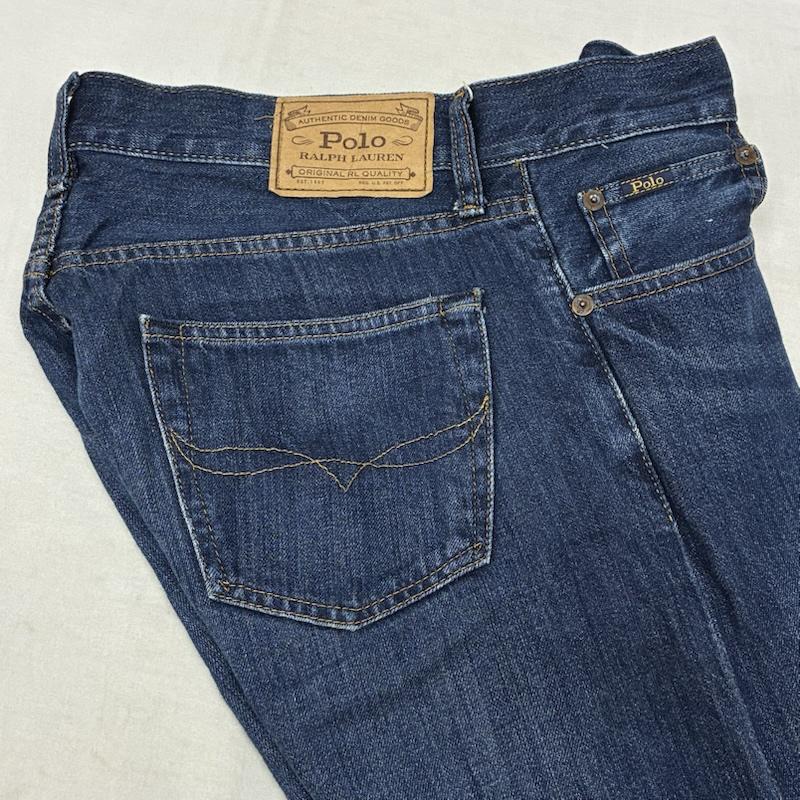 ポロラルフローレン POLO RALPH LAUREN パンツ デニム、ジーンズ スリム テーパード ジッパーフライ スキニー ヴィンテージ加工 デニム パンツ 30インチ メンズ USED 古着 中古 50161301