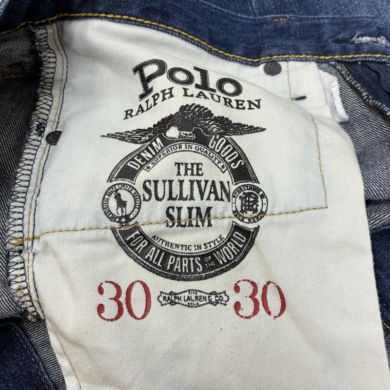ポロラルフローレン POLO RALPH LAUREN パンツ デニム、ジーンズ スリム テーパード ジッパーフライ スキニー ヴィンテージ加工 デニム パンツ 30インチ メンズ USED 古着 中古 50161301