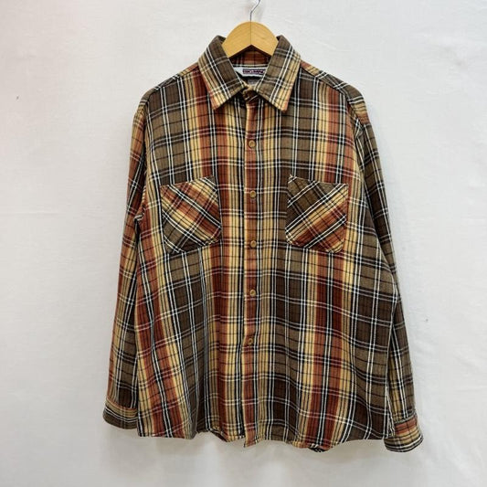 ビックマック BIGMAC シャツ、ブラウス 長袖 80s USA製 ヴィンテージ ヘビーネルシャツ L 茶 / ブラウン / brown メンズ USED 古着 中古 50161304