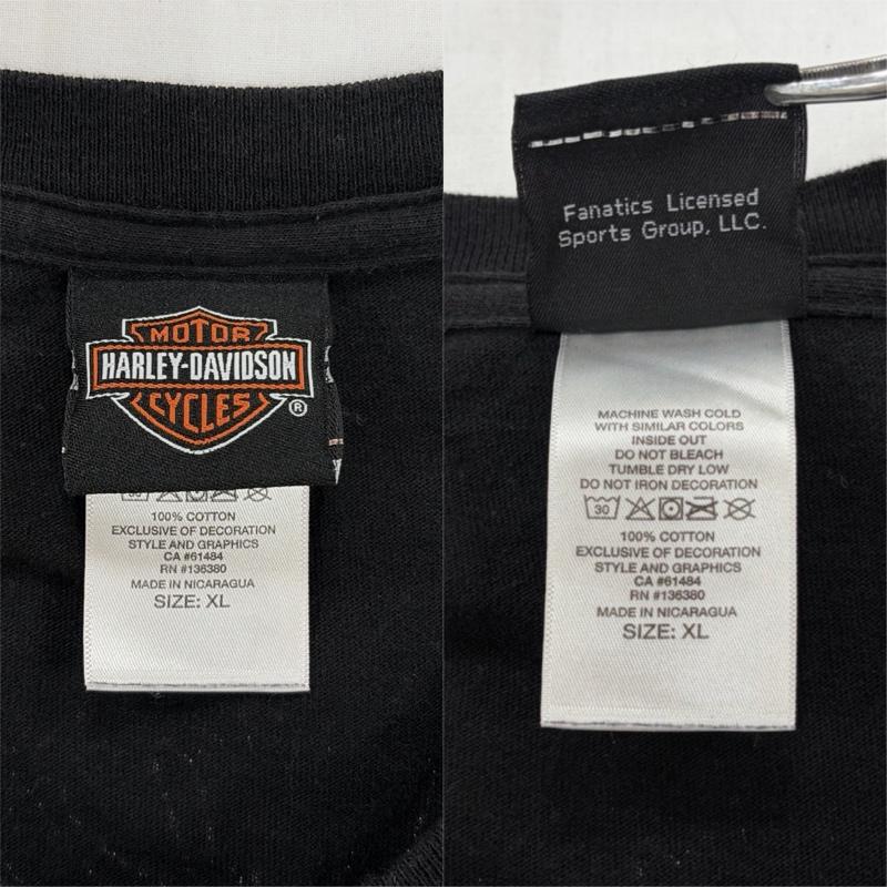 ハーレーダビッドソン Harley-Davidson Tシャツ 半袖 半袖 両面プリント ロゴ Tシャツ ファイヤー XL ロゴ、文字 X プリント 黒 / ブラック / black X 橙 / オレンジ / orange メンズ USED 古着 中古 50161312