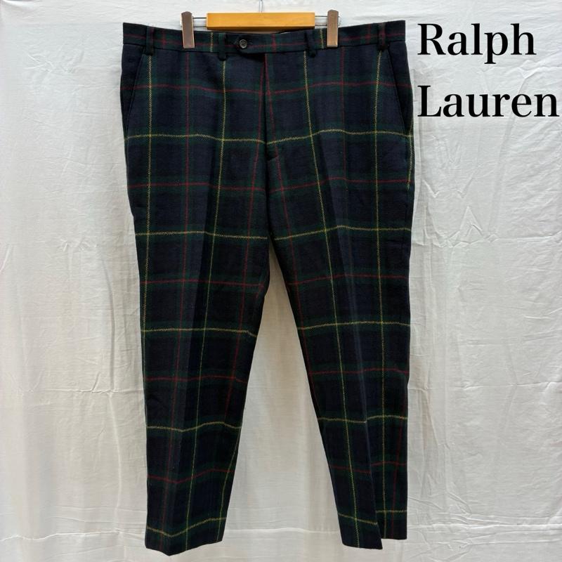 ローレンラルフローレン LAUREN RALPH LAUREN パンツ スラックス タータンチェック ウール ジッパーフライ スラックス 40インチ メンズ USED 古着 中古 50161313