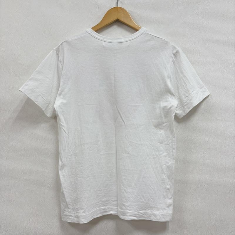コムデギャルソン COMME des GARCONS Tシャツ 半袖 PLAY プレイ ハート 半袖 Tシャツ ロゴ プリント ワッペン パッチ S ロゴ、文字 X プリント X 刺繍 白 / ホワイト / white X 赤 / レッド / red X 青 / ブルー / blue レディース USED 古着 中古 50161316