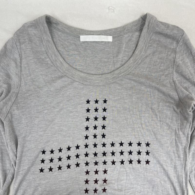 ロア－ roar カットソー 七分袖 日本製 00s archive 十字架 星 刺繍 グラフィック Tシャツ 09frlt-13 2 灰 / グレー / gray メンズ USED 古着 中古 50161317