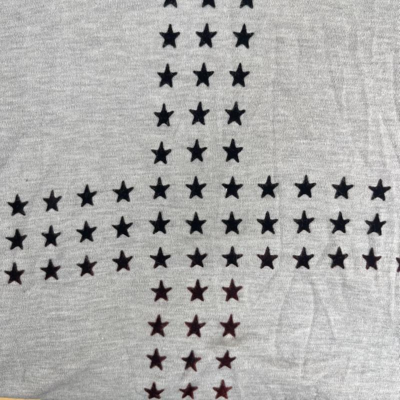ロア－ roar カットソー 七分袖 日本製 00s archive 十字架 星 刺繍 グラフィック Tシャツ 09frlt-13 2 灰 / グレー / gray メンズ USED 古着 中古 50161317