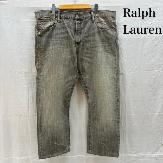 ポロラルフローレン POLO RALPH LAUREN パンツ デニム、ジーンズ ストレート ボタンフライ ダメージ ヴィンテージ加工 デニムパンツ 38インチ メンズ USED 古着 中古 50161329