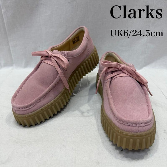 クラークス Clarks スニーカー スニーカー TORHILL BEE ダスティーローズスエード UK6/24.5cm US：6 ボーダー柄 桃 / ピンク / pink レディース USED 古着 中古 50161338