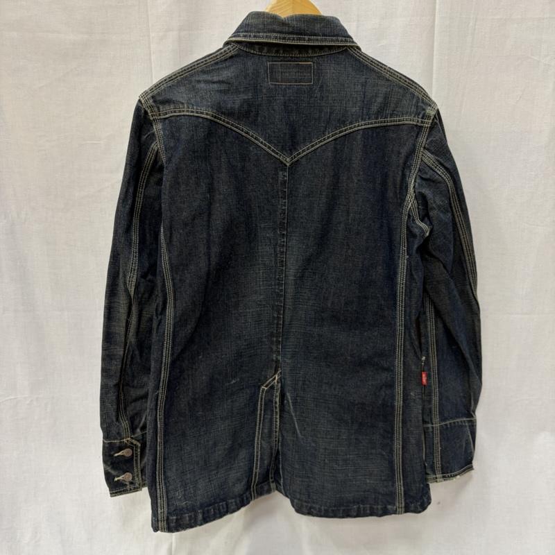 リーバイス Levi s ジャケット、上着 ジャケット、ブレザー 70823-03 デニムカバーオール M ダメージ加工 M 無地 インディゴ / インディゴ / Indigo メンズ USED 古着 中古 50161341