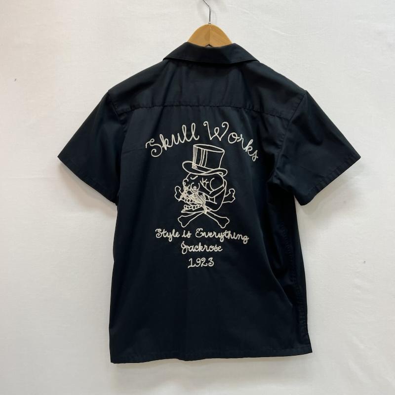 スカルワークス SKULLWORKS シャツ、ブラウス 半袖 チェーン刺繍 ワークシャツ 4 黒 / ブラック / black メンズ USED 古着 中古 50161358