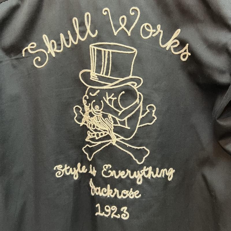 スカルワークス SKULLWORKS シャツ、ブラウス 半袖 チェーン刺繍 ワークシャツ 4 黒 / ブラック / black メンズ USED 古着 中古 50161358