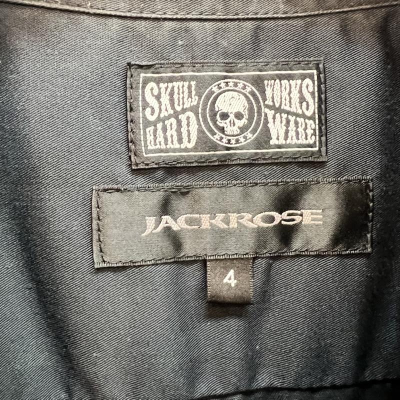 スカルワークス SKULLWORKS シャツ、ブラウス 半袖 チェーン刺繍 ワークシャツ 4 黒 / ブラック / black メンズ USED 古着 中古 50161358