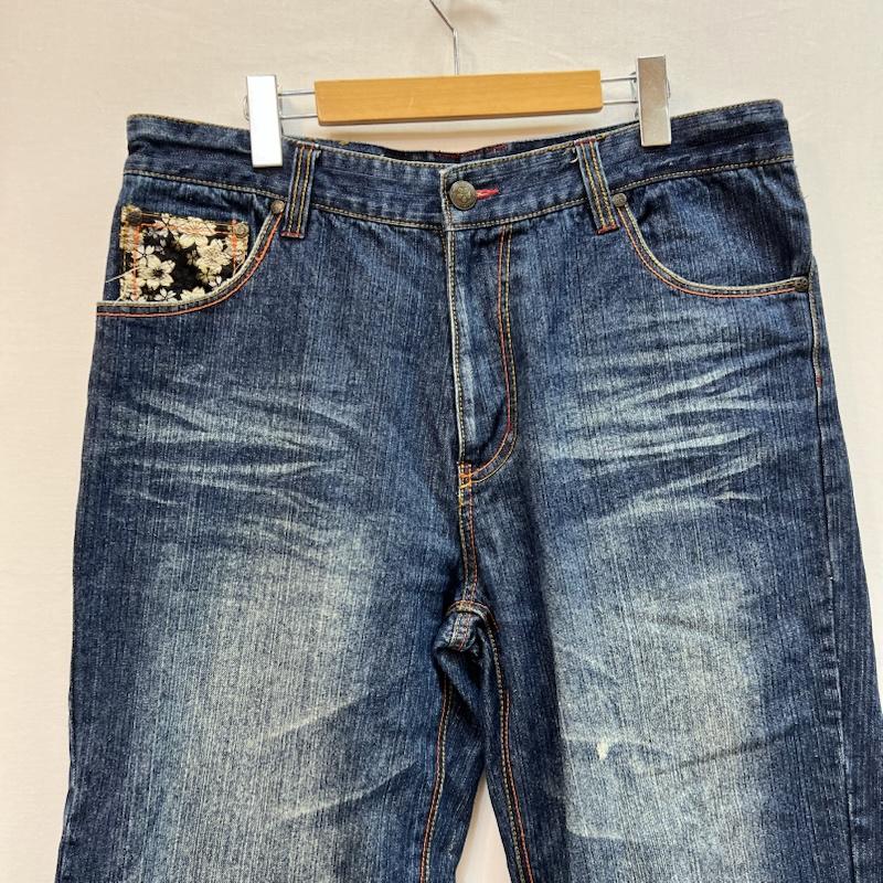 古着 USED パンツ デニム、ジーンズ 華鳥桜 和柄 刺繍 デニムパンツ 36インチ メンズ USED 古着 中古 50161379