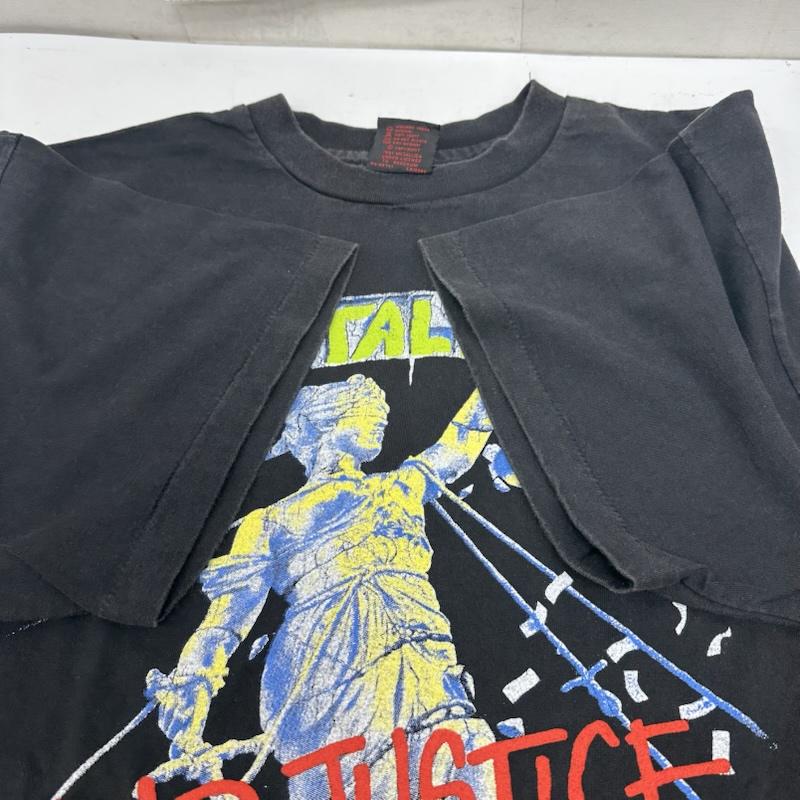 古着 USED Tシャツ 半袖 80s USA製 METALLICA And Justice for All バンド プリント Tシャツ バンT XL 黒 / ブラック / black メンズ USED 古着 中古 50161388