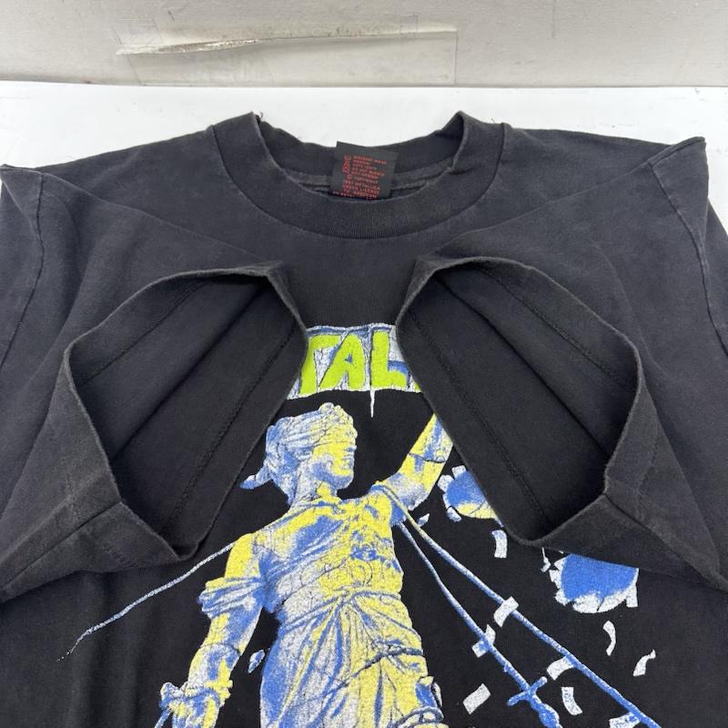 古着 USED Tシャツ 半袖 80s USA製 METALLICA And Justice for All バンド プリント Tシャツ バンT XL 黒 / ブラック / black メンズ USED 古着 中古 50161389