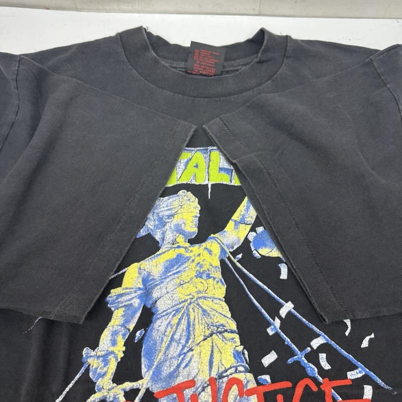 古着 USED Tシャツ 半袖 80s USA製 METALLICA And Justice for All バンド プリント Tシャツ バンT XL 黒 / ブラック / black メンズ USED 古着 中古 50161389