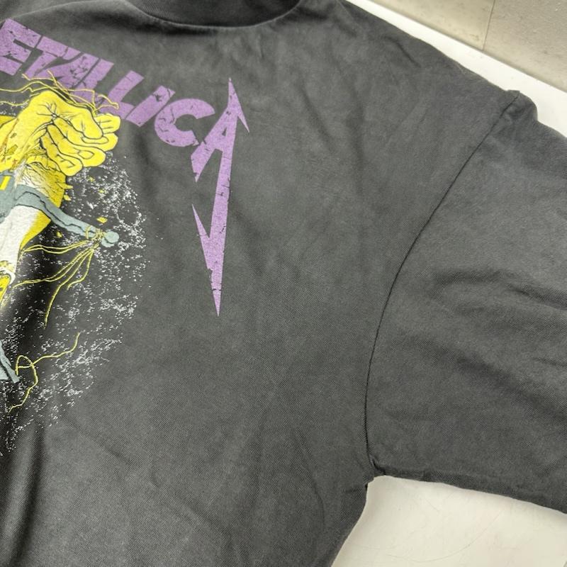 古着 USED Tシャツ 半袖 80s USA製 METALLICA Damaged Justice バンド プリント Tシャツ スカル バンＴ XL 黒 / ブラック / black X ダークグレー / ダークグレー / メンズ USED 古着 中古 50161391