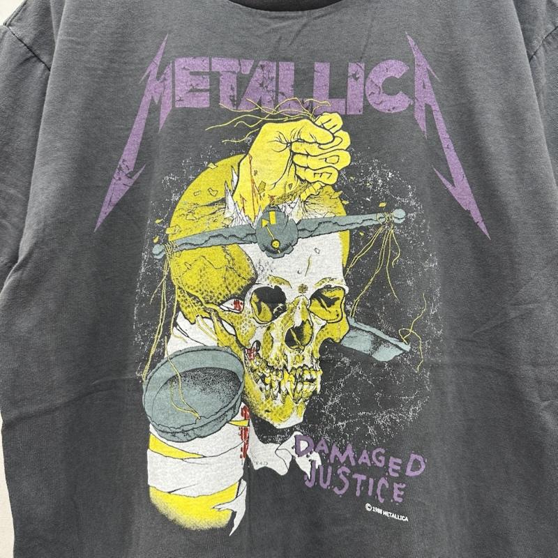 古着 USED Tシャツ 半袖 80s USA製 METALLICA Damaged Justice バンド プリント Tシャツ スカル バンＴ L 黒 / ブラック / black X ダークグレー / ダークグレー / メンズ USED 古着 中古 50161392