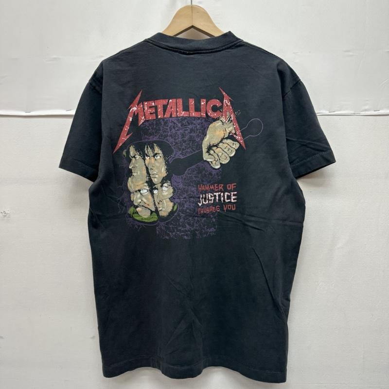 古着 USED Tシャツ 半袖 80s USA製 METALLICA Damaged Justice バンド プリント Tシャツ スカル バンＴ L 黒 / ブラック / black X ダークグレー / ダークグレー / メンズ USED 古着 中古 50161392