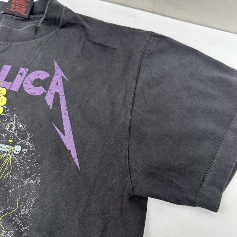古着 USED Tシャツ 半袖 80s USA製 METALLICA Damaged Justice バンド プリント Tシャツ スカル バンＴ L 黒 / ブラック / black X ダークグレー / ダークグレー / メンズ USED 古着 中古 50161392