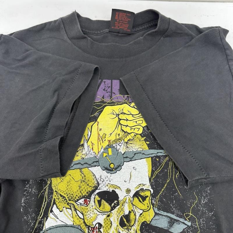 古着 USED Tシャツ 半袖 80s USA製 METALLICA Damaged Justice バンド プリント Tシャツ スカル バンＴ L 黒 / ブラック / black X ダークグレー / ダークグレー / メンズ USED 古着 中古 50161392