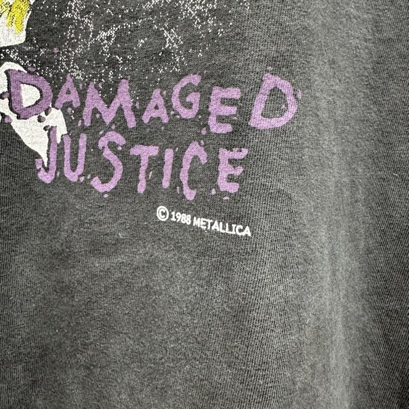 古着 USED Tシャツ 半袖 80s USA製 METALLICA Damaged Justice バンド プリント Tシャツ スカル バンＴ L 黒 / ブラック / black X ダークグレー / ダークグレー / メンズ USED 古着 中古 50161392