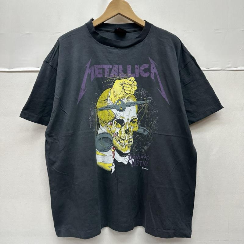 古着 USED Tシャツ 半袖 80s USA製 METALLICA Damaged Justice バンド プリント Tシャツ スカル バンＴ XL 黒 / ブラック / black X ダークグレー / ダークグレー / メンズ USED 古着 中古 50161393