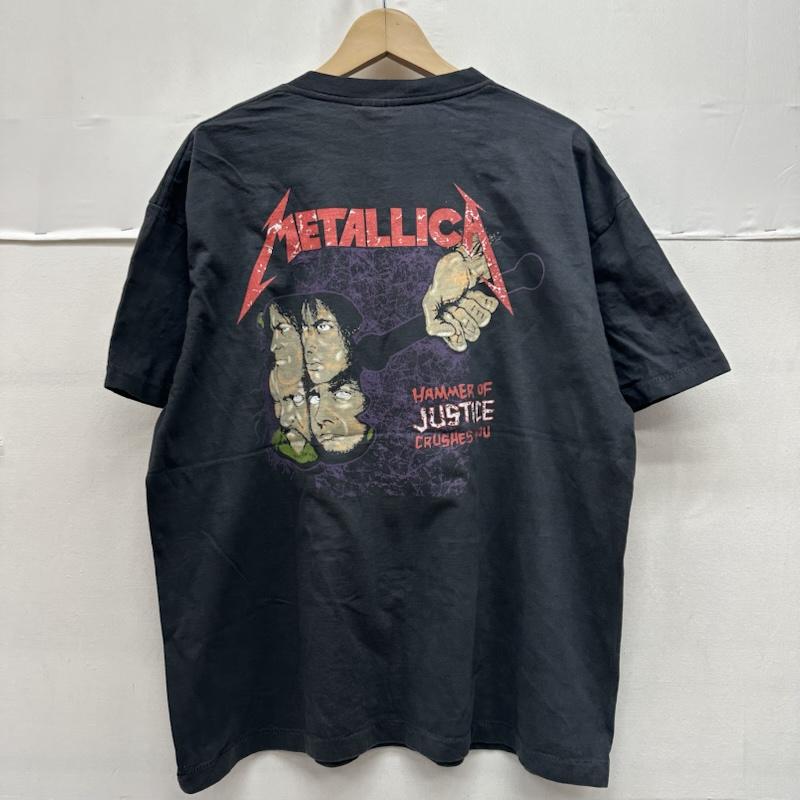 古着 USED Tシャツ 半袖 80s USA製 METALLICA Damaged Justice バンド プリント Tシャツ スカル バンＴ XL 黒 / ブラック / black X ダークグレー / ダークグレー / メンズ USED 古着 中古 50161393