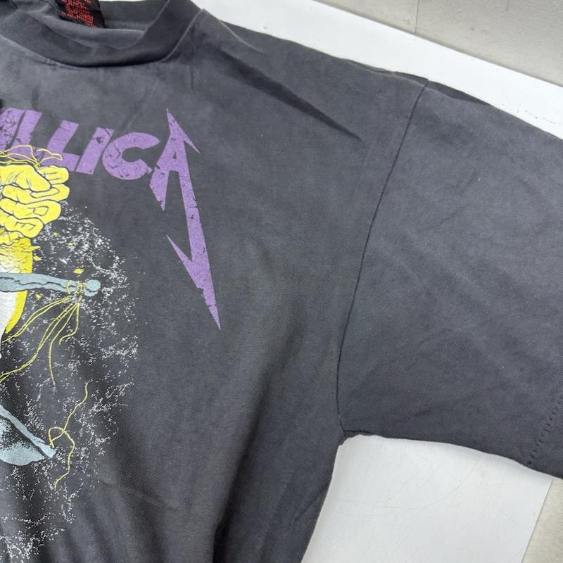 古着 USED Tシャツ 半袖 80s USA製 METALLICA Damaged Justice バンド プリント Tシャツ スカル バンＴ XL 黒 / ブラック / black X ダークグレー / ダークグレー / メンズ USED 古着 中古 50161393