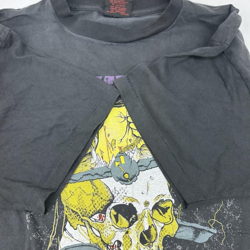 古着 USED Tシャツ 半袖 80s USA製 METALLICA Damaged Justice バンド プリント Tシャツ スカル バンＴ XL 黒 / ブラック / black X ダークグレー / ダークグレー / メンズ USED 古着 中古 50161393