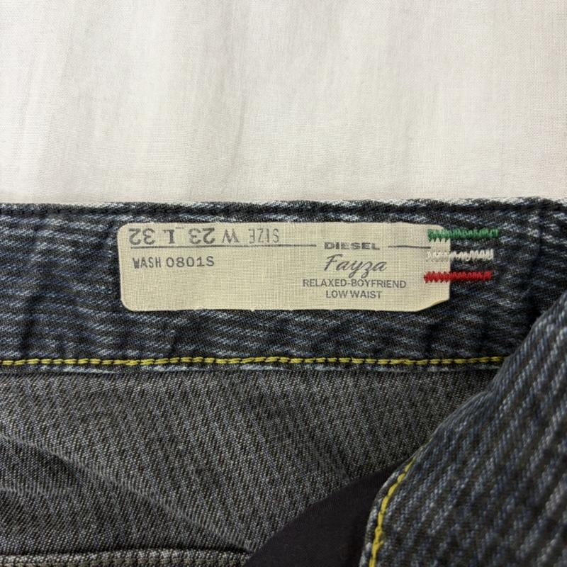 ディーゼル DIESEL パンツ デニム、ジーンズ RELAXED BOY FRIEND DENIM PANTS ストライプ W23/L32 28インチ ストライプ 黒 / ブラック / black レディース USED 古着 中古 50161394