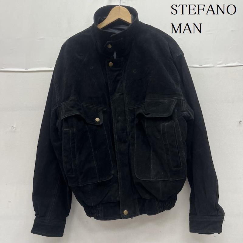 レザー レザー ジャケット、上着 ジャケット、ブレザー スエード レザー ジャケット ブルゾン フラップ ポケット M 無地 黒 / ブラック / black メンズ USED 古着 中古 50161397