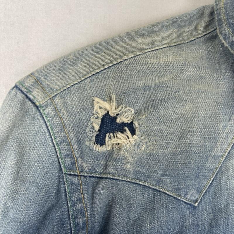 リーバイス Levi s シャツ、ブラウス 半袖 ショートホーンタグ 復刻 モデル デニム ウエスタン シャツ 60504-5375 L インディゴ / インディゴ / Indigo メンズ USED 古着 中古 50161409