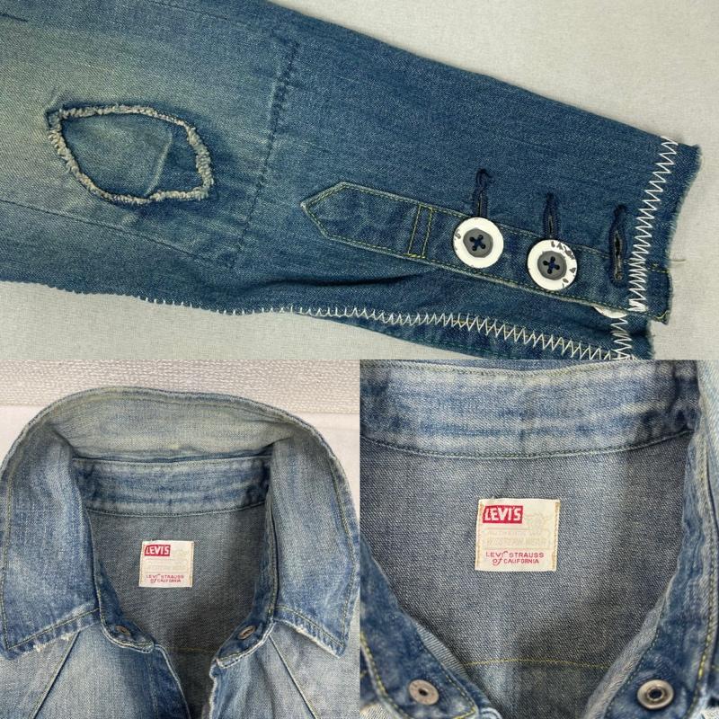 リーバイス Levi s シャツ、ブラウス 半袖 ショートホーンタグ 復刻 モデル デニム ウエスタン シャツ 60504-5375 L インディゴ / インディゴ / Indigo メンズ USED 古着 中古 50161409