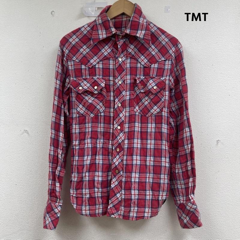 ティーエムティー TMT シャツ、ブラウス 長袖 日本製 ウエスタン コットン チェック シャツ S 赤 / レッド / red メンズ USED 古着 中古 50161412
