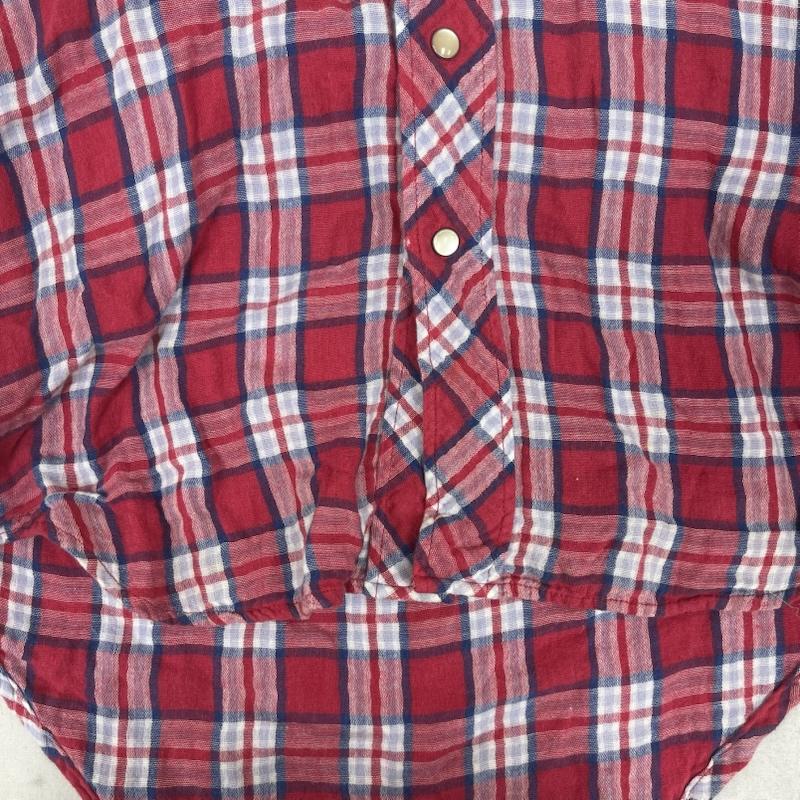 ティーエムティー TMT シャツ、ブラウス 長袖 日本製 ウエスタン コットン チェック シャツ S 赤 / レッド / red メンズ USED 古着 中古 50161412