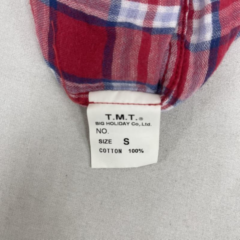 ティーエムティー TMT シャツ、ブラウス 長袖 日本製 ウエスタン コットン チェック シャツ S 赤 / レッド / red メンズ USED 古着 中古 50161412