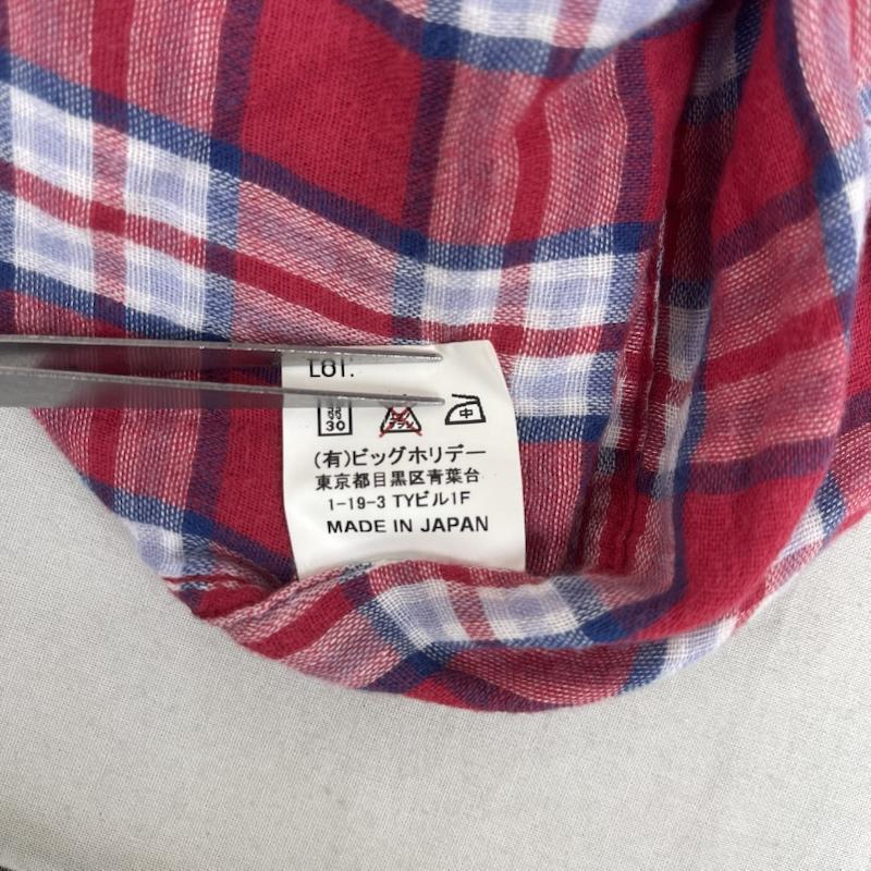 ティーエムティー TMT シャツ、ブラウス 長袖 日本製 ウエスタン コットン チェック シャツ S 赤 / レッド / red メンズ USED 古着 中古 50161412