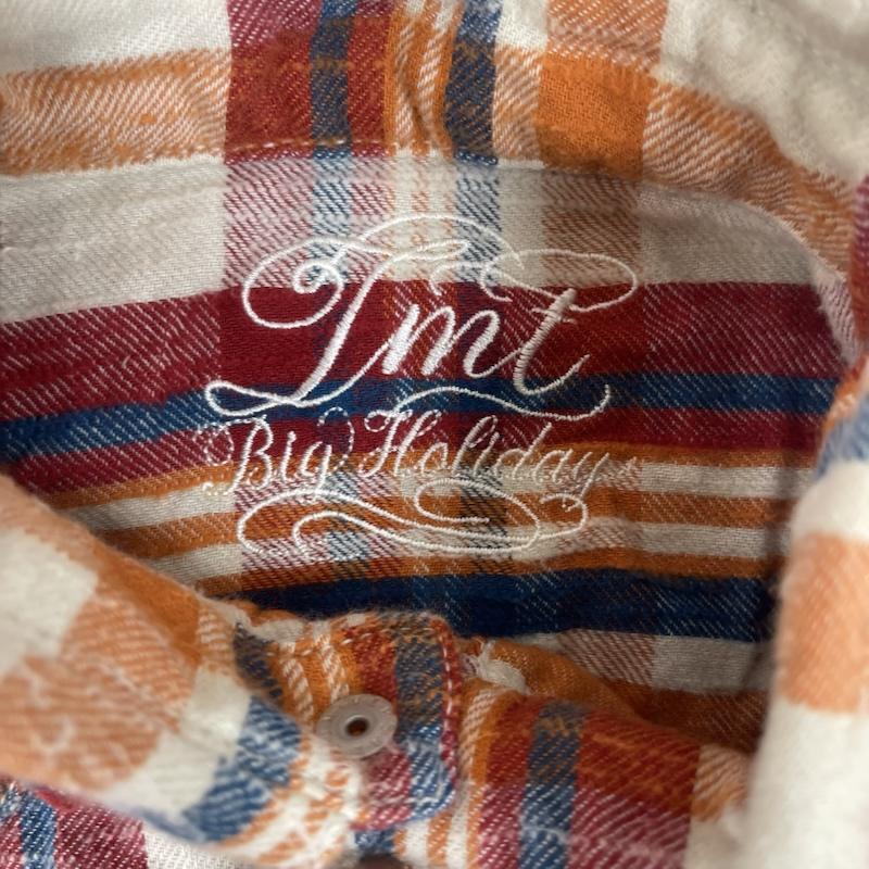 ティーエムティー TMT シャツ、ブラウス 長袖 日本製 長袖 スラブ チェック コットン シャツ tsh-f0901s L 橙 / オレンジ / orange メンズ USED 古着 中古 50161413