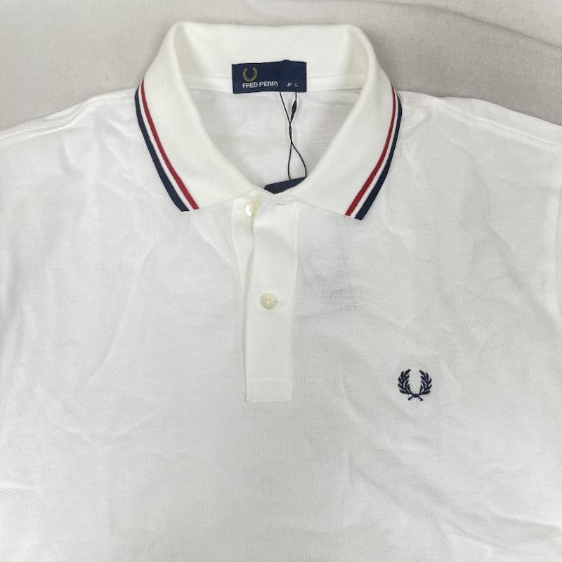 フレッドペリー FRED PERRY ポロシャツ 半袖 日本製 ティップライン ロゴ 刺繍 ポロシャツ f1102 L 白 / ホワイト / white メンズ USED 古着 中古 50161416